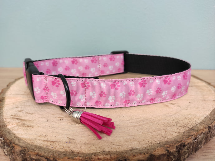 Collier chien Pattes roses