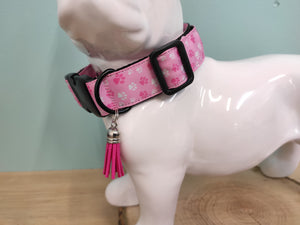 Collier chien Pattes roses