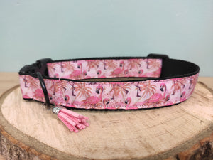 Collier chien Flamant rose