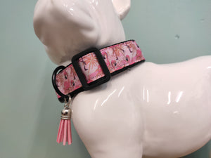 Collier chien Flamant rose