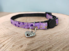 Collier chat bulles mauves