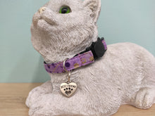 Collier chat bulles mauves