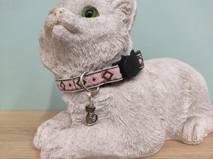 Collier chat Losanges roses et marrons