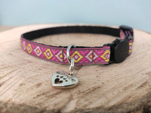 Collier chat Rose Losange