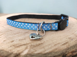 Collier chat Love bleu