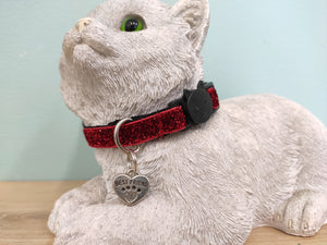 Collier chat rouge paillettes