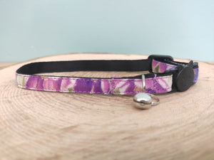 Collier chat mauve rose